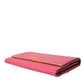 Prada Elegant Pink Leather Bifold Wallet