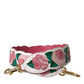 Dolce & Gabbana White Floral Leather Accessory Shoulder Strap