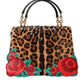 Dolce & Gabbana Chic Leopard Embellished Tote with Red Roses!