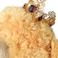 Dolce & Gabbana Brown Teddy Bear Gold Crystal Crown Hair Band Diadem