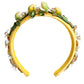 Dolce & Gabbana Yellow Lemon Daisy Crystal Women Hairband Diadem