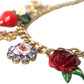 Dolce & Gabbana Gold Chain Rose Cross Strawberry Star Pendant Necklace