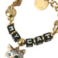 Dolce & Gabbana Gold Tone Brass Chain MY CAT Heart Bracelet