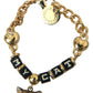 Dolce & Gabbana Gold Tone Brass Chain MY CAT Heart Bracelet
