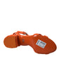 Dolce & Gabbana Orange Sequin Ankle Strap Sandals Shoes