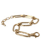 Dolce & Gabbana Gold Tone Brass Large Link Chain Jewelry Necklace