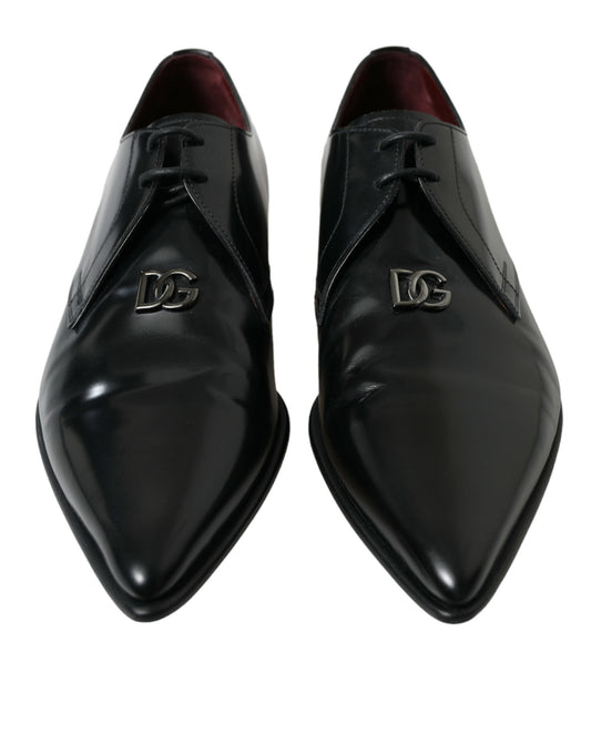 Dolce & Gabbana Elegant Black Leather Derby Dress Shoes