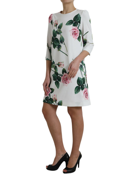 Dolce & Gabbana Elegant Floral A-Line Knee-Length Dress