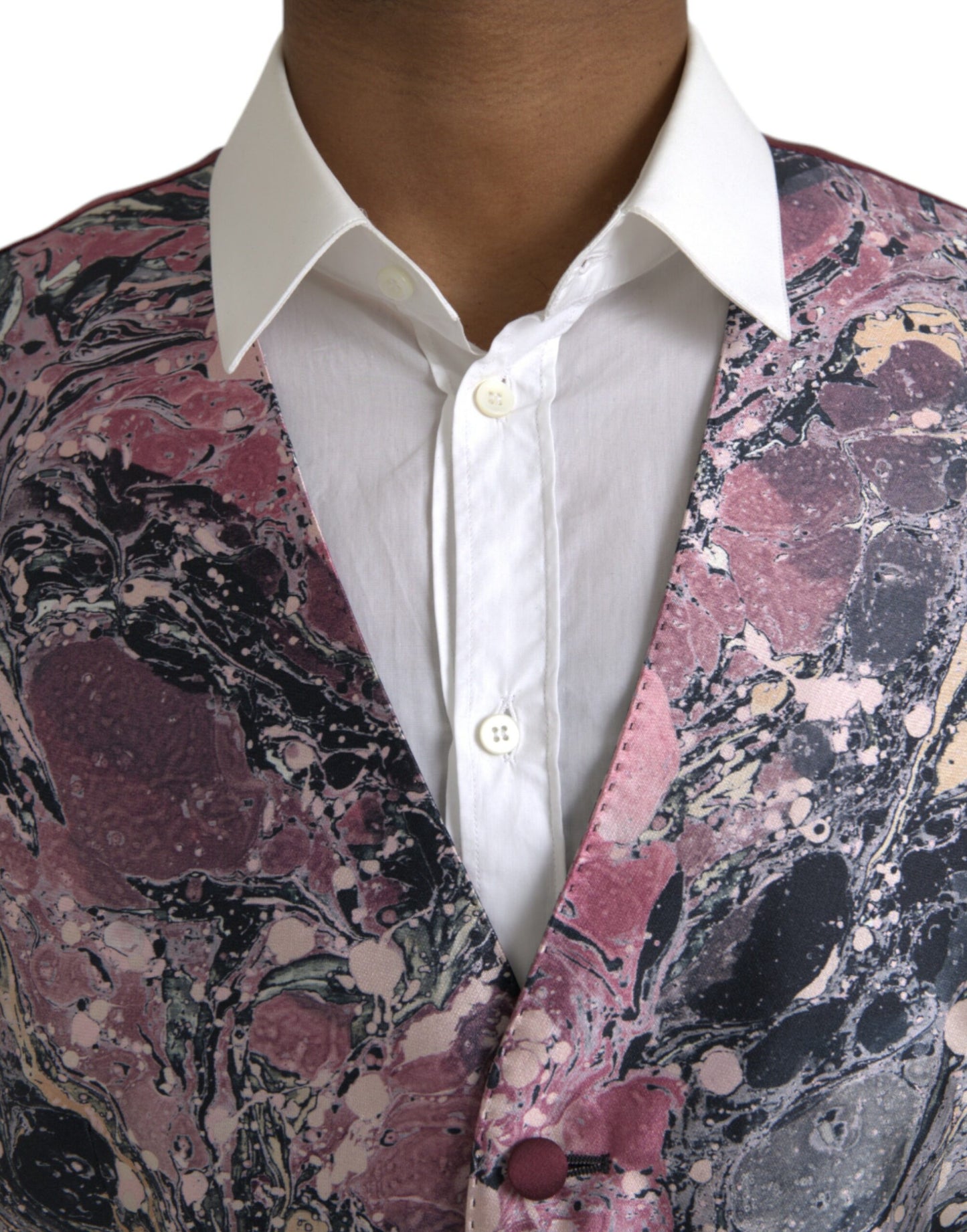 Dolce & Gabbana Multicolor Galaxy Silk Waistcoat Formal Vest