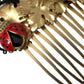 Dolce & Gabbana Gold Brass Crystal Lady Bug Women Hair Comb