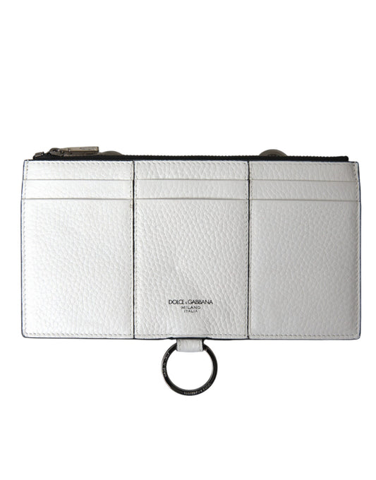 Dolce & Gabbana Elegant White Leather Crossbody Cardholder