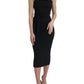 Dolce & Gabbana Elegant Black Sheath Halter Midi Dress