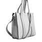 Brunello Cucinelli White Leather Logo Shoulder Strap Shopping Tote Bag