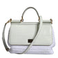 Dolce & Gabbana White Rafia Leather Top Handle Crossbody Bag