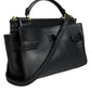 Dolce & Gabbana Black Leather SICILY Top Handle Crossbody Bag