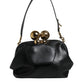 Dolce & Gabbana Black Calfskin Leather Shoulder Clutch Bag Womens Shoulder Bag