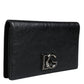 Dolce & Gabbana Black Leather DG Logo Bifold Card Slot Crossbody Bag