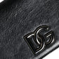 Dolce & Gabbana Black Leather DG Logo Bifold Card Slot Crossbody Bag