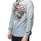 John Galliano Light Blue Printed Cotton Denim Long Sleeves Shirt