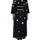 Dolce & Gabbana Black Silk Daisy A-line Long Maxi Dress