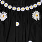 Dolce & Gabbana Black Silk Daisy A-line Long Maxi Dress