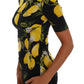 Dolce & Gabbana Multicolor Lemon Silk Stretch T-Shirt