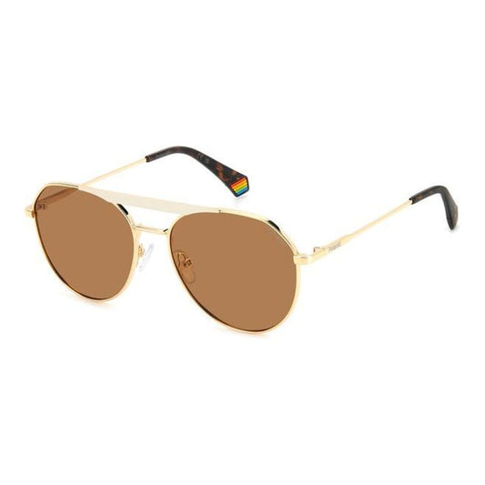 Polaroid Gold Metal Sunglasses