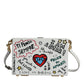 Dolce & Gabbana White Graffiti Print Clutch Crossbody Bag