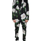 Dolce & Gabbana Black Rose Cotton Men Formal 2 Piece Suit