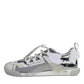 Dolce & Gabbana White Silver Low Top NS1 Sneakers Shoes