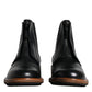 Dolce & Gabbana Black Leather Chelsea Mid Calf Men Boots Shoes