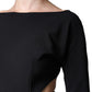 Dolce & Gabbana Black Viscose Cut Out A-line Long Sleeves Mini Dress