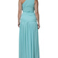 Christian Pellizzari Light Blue Jersey Long Drape One Shoulder Dress