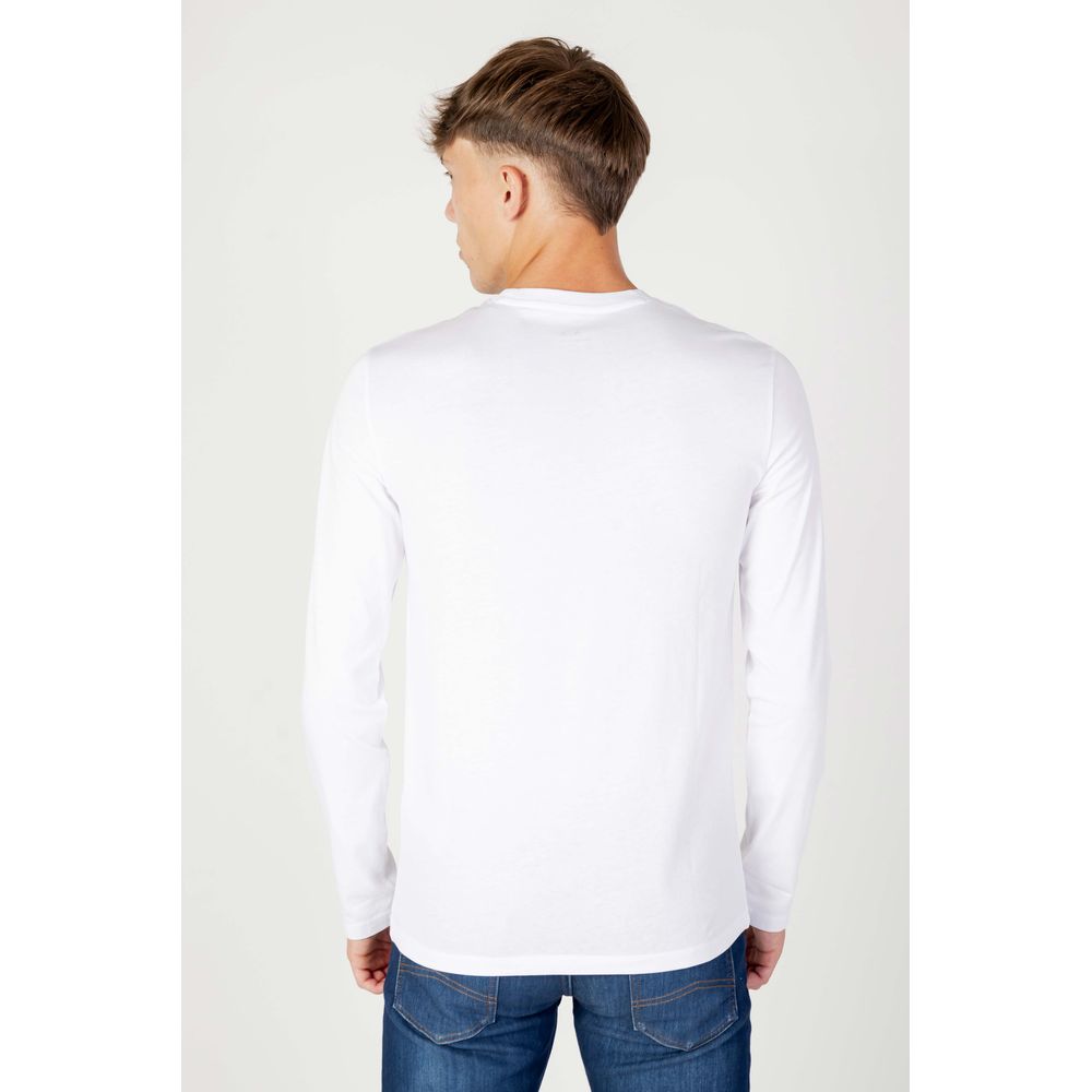 Armani Exchange White Cotton Long Sleeve Mens T-Shirt