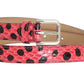 Dolce & Gabbana Polka Dot Snakeskin Belt with Silver Buckle