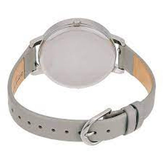 Olivia Burton Gray Leather Dress Watch