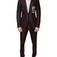 Dolce & Gabbana Maroon Deck Card Crown 2 Piece Formal Suit