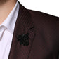 Dolce & Gabbana Maroon Deck Card Crown 2 Piece Formal Suit