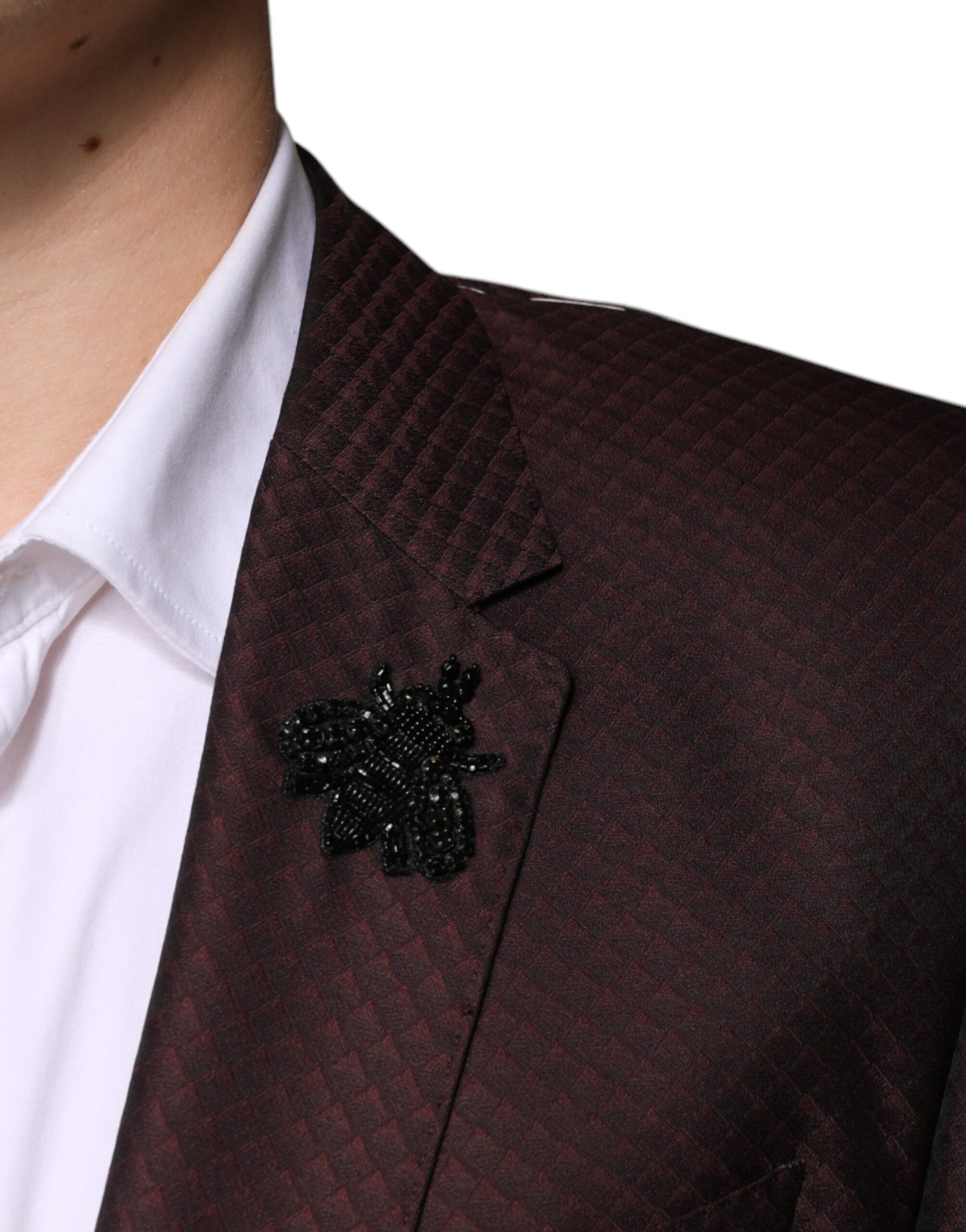 Dolce & Gabbana Maroon Deck Card Crown 2 Piece Formal Suit