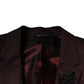 Dolce & Gabbana Maroon Deck Card Crown 2 Piece Formal Suit