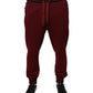 Dolce & Gabbana Dark Red Cotton Men Jogger Sweatpants Pants
