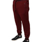 Dolce & Gabbana Dark Red Cotton Men Jogger Sweatpants Pants