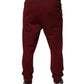 Dolce & Gabbana Dark Red Cotton Men Jogger Sweatpants Pants