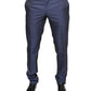 Dolce & Gabbana Blue Polyester Formal Tuxedo Pants