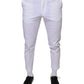 Dolce & Gabbana White Cotton Skinny Dress Pants
