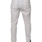 Dolce & Gabbana White Cotton Skinny Dress Pants