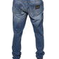 Dolce & Gabbana Blue Washed Cotton Stretch Men Denim Jeans