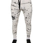 Dolce & Gabbana White Printed Cotton Jogger Sweatpants Pants