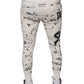 Dolce & Gabbana White Printed Cotton Jogger Sweatpants Pants