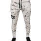 Dolce & Gabbana White Printed Cotton Jogger Sweatpants Pants